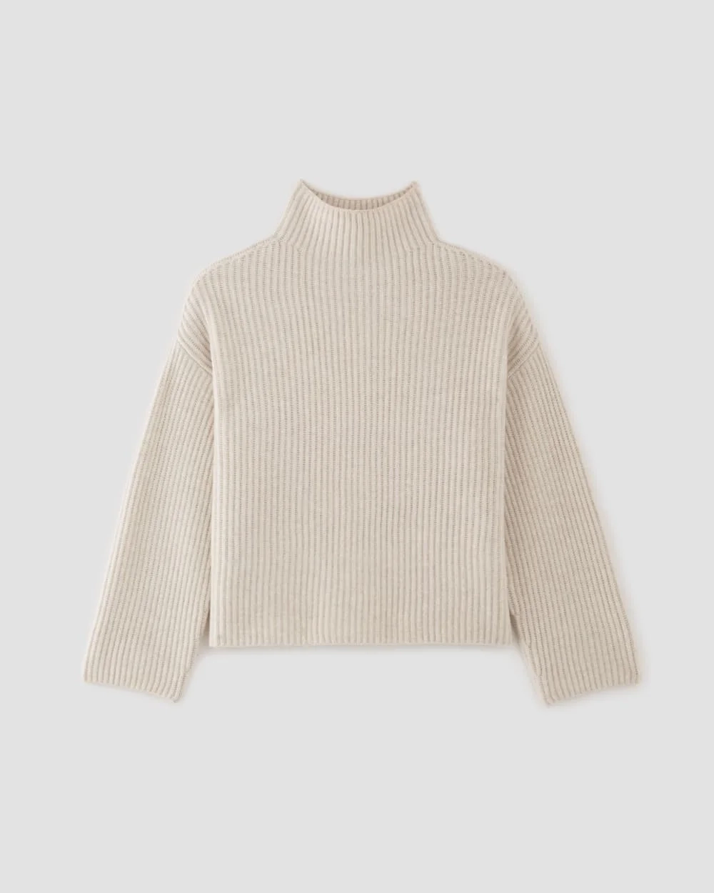 The Felted Merino Funnel-Neck Pullover | Heathered Oat (5)