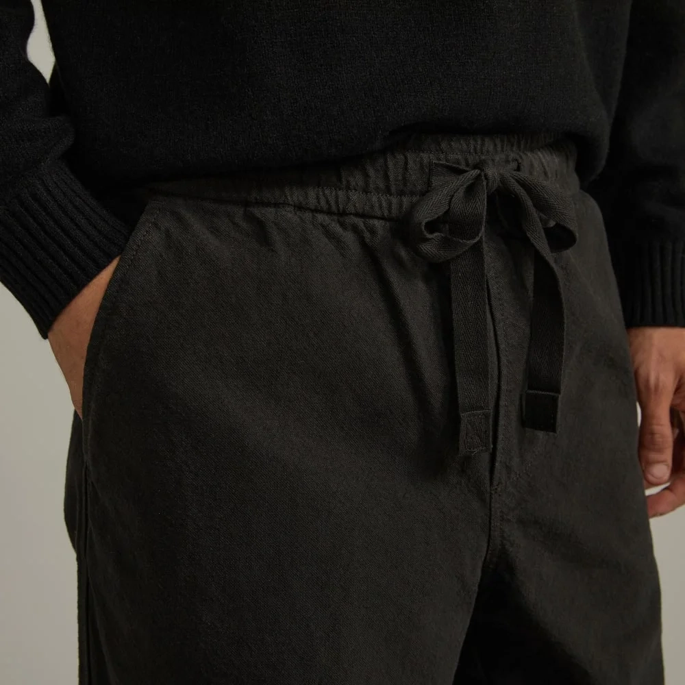 The Canvas Organic Cotton Drawstring Pant | Black (5)
