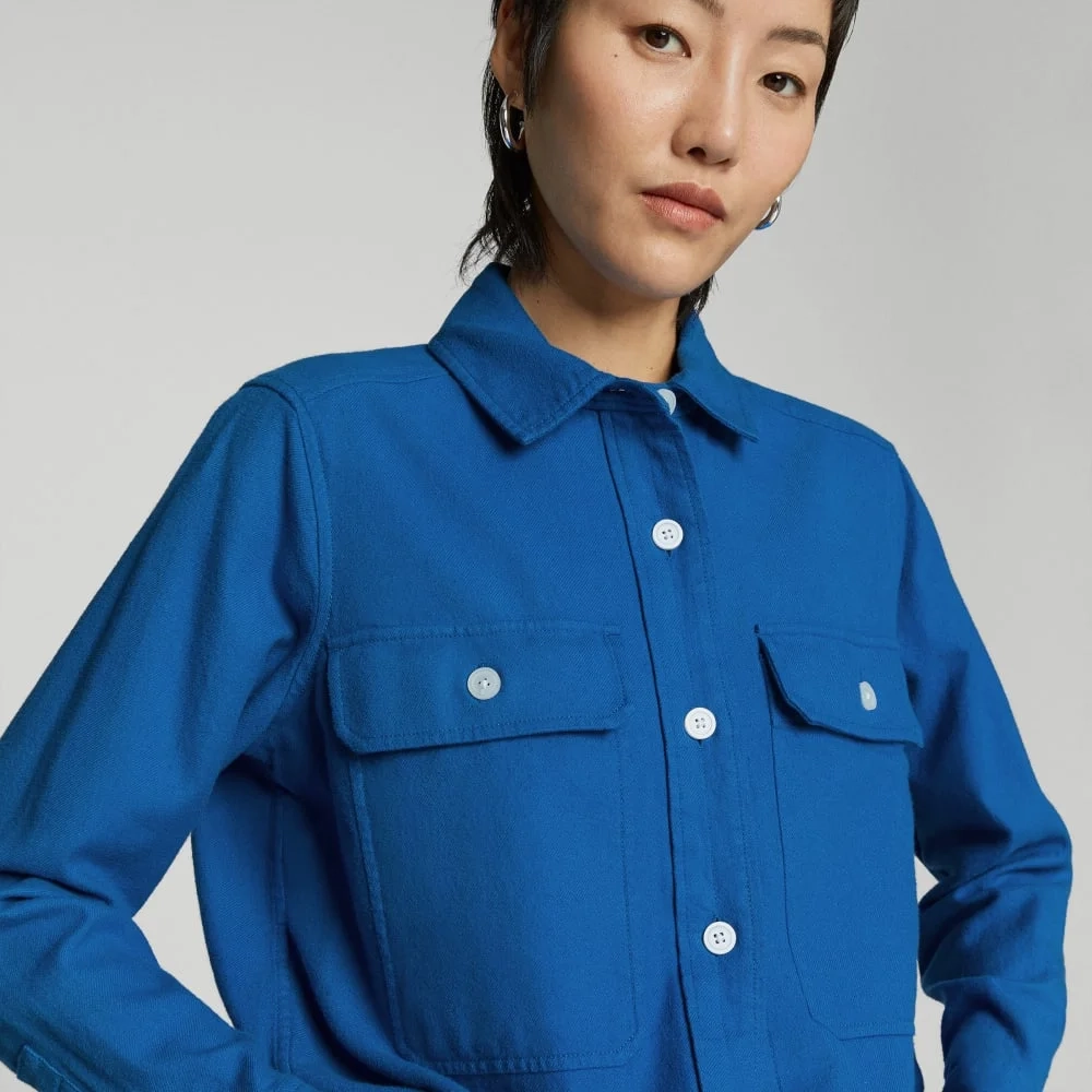 The Classic Cotton Flannel Shirt | Lapis Blue (9)