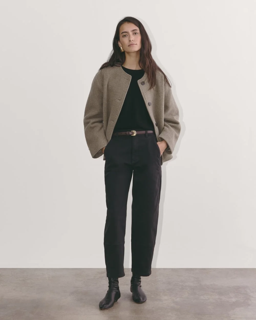 The Cocoon Coat in Wool | Taupe (4)