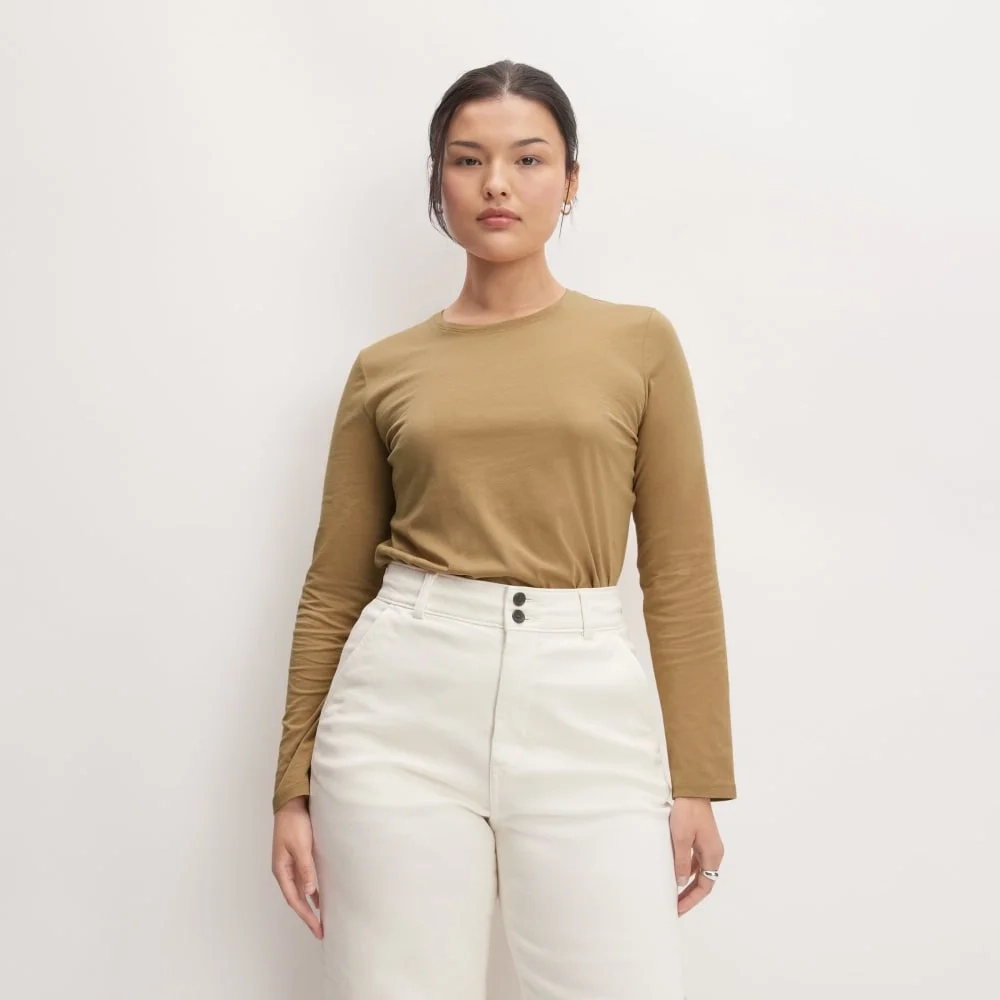 The Organic Cotton Long-Sleeve Crew | Tiger's Eye