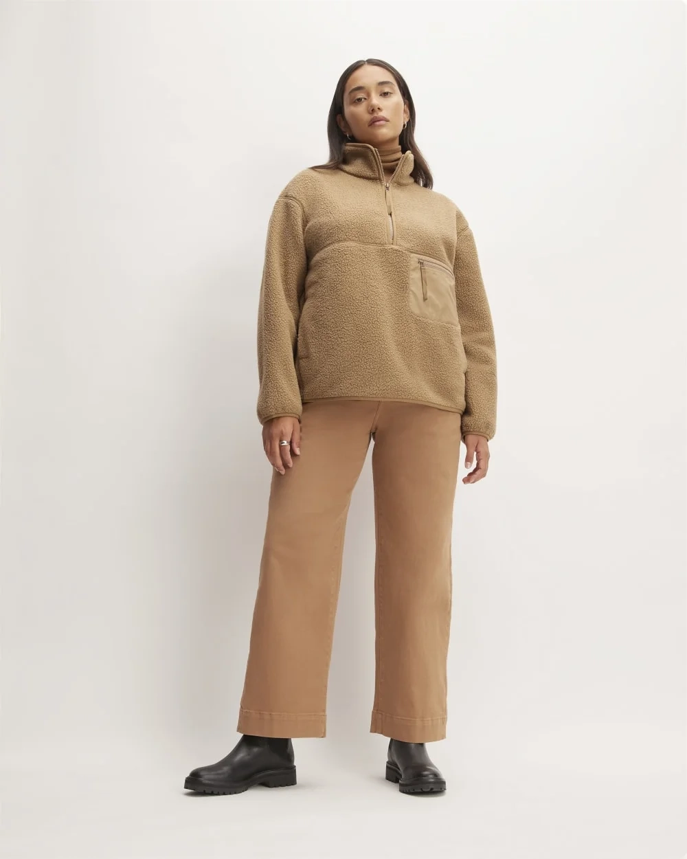 The ReNew Fleece Oversized Half-Zip | Tiger's Eye (4)