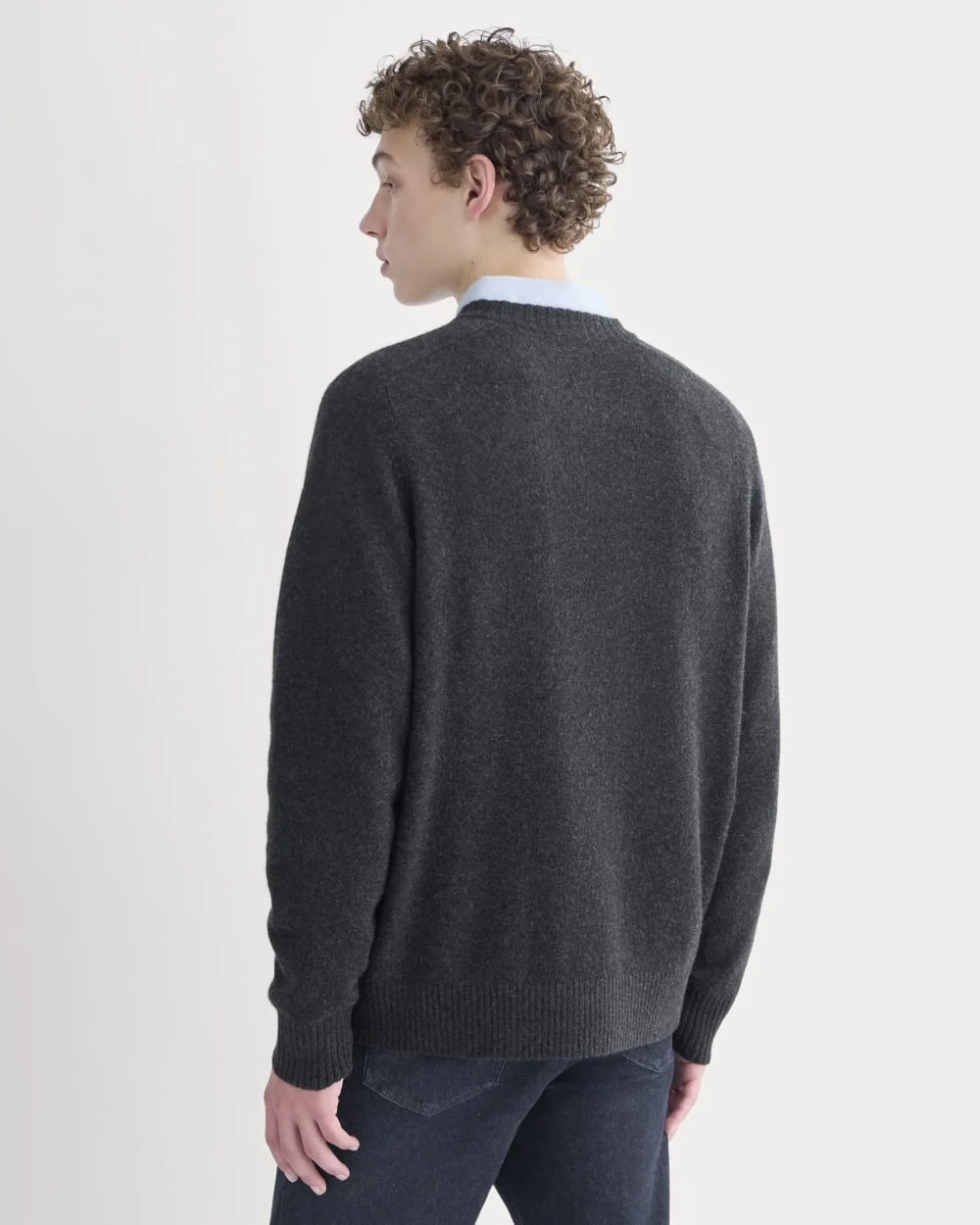 Midweight Cashmere Crew | Heathered Black (4)