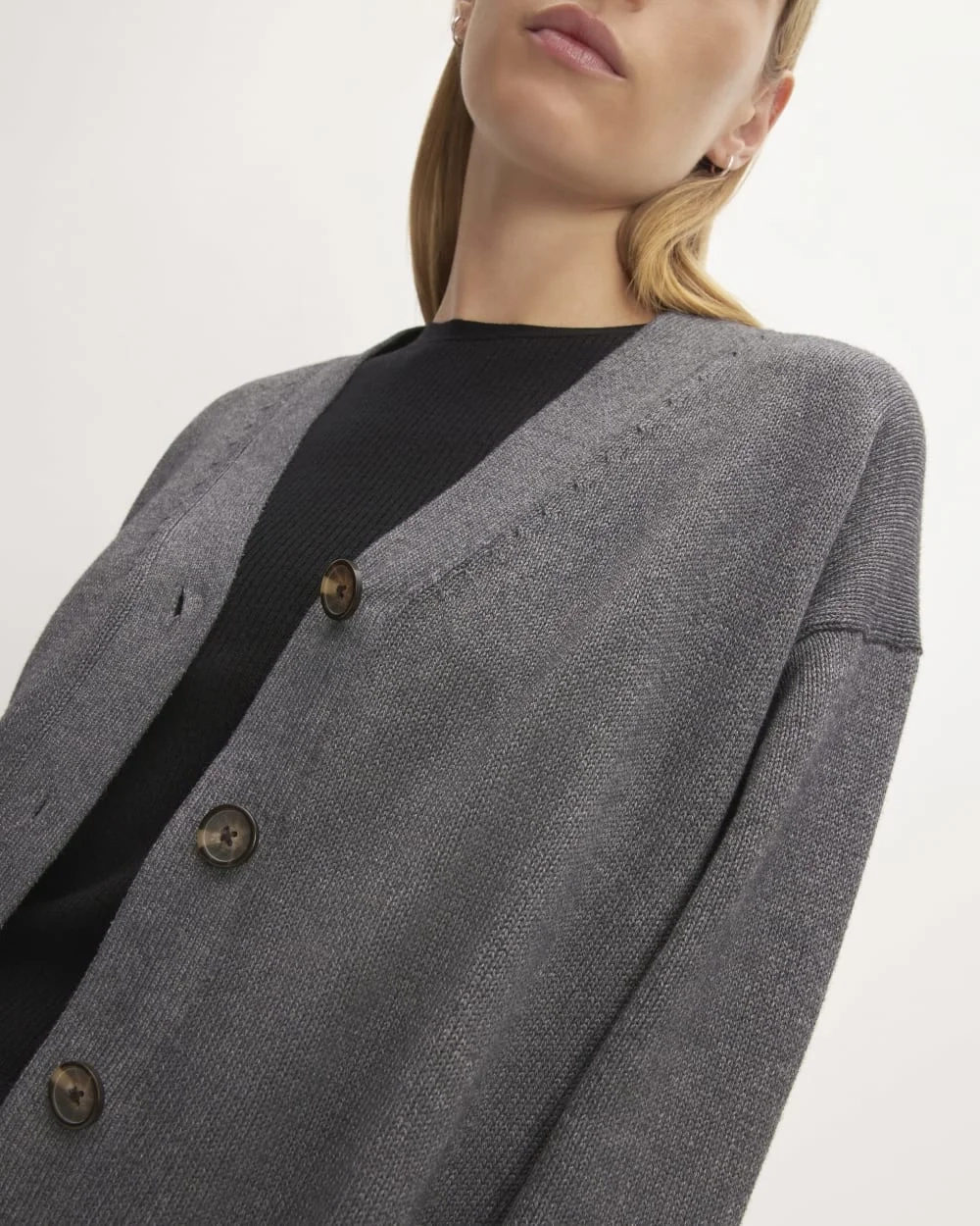 The Organic Cotton Cardigan | Heathered Charcoal (4)