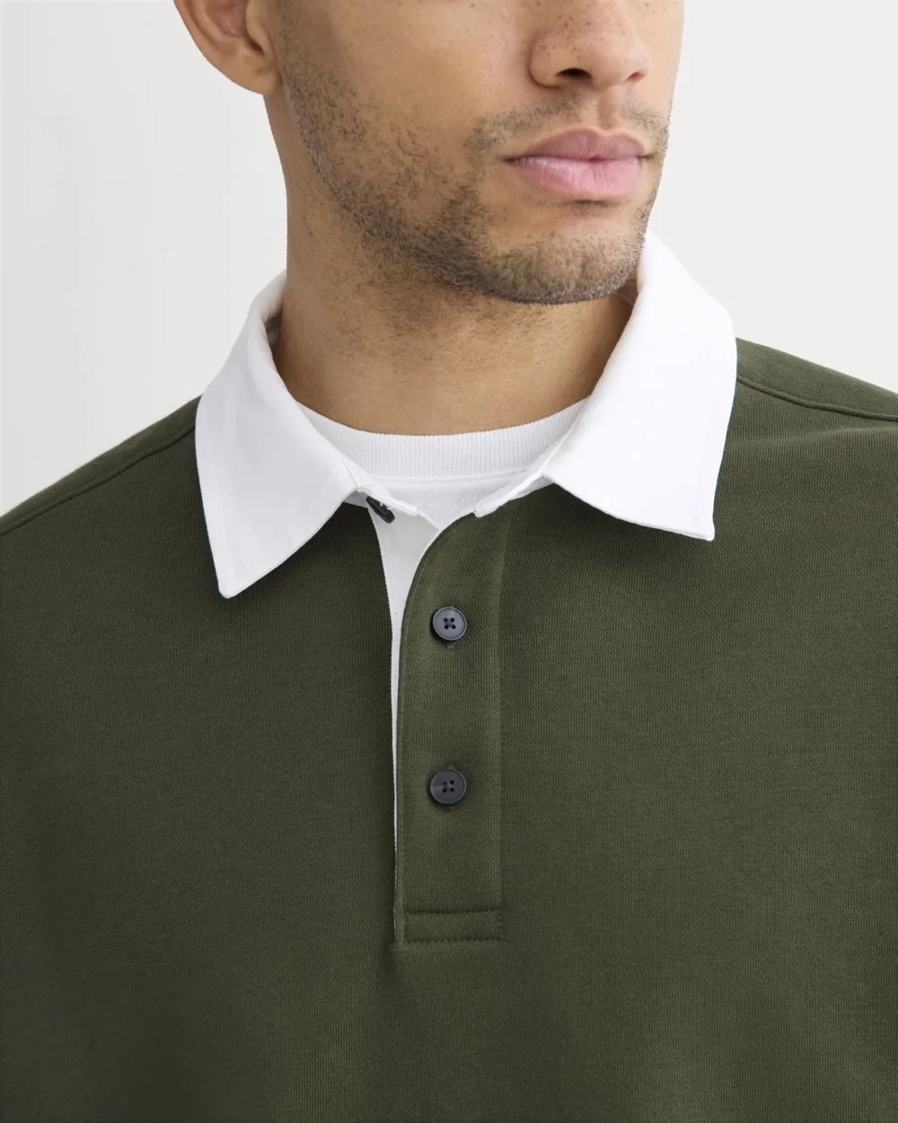 Luxe Fleece Rugby Polo | Dark Forest (4)