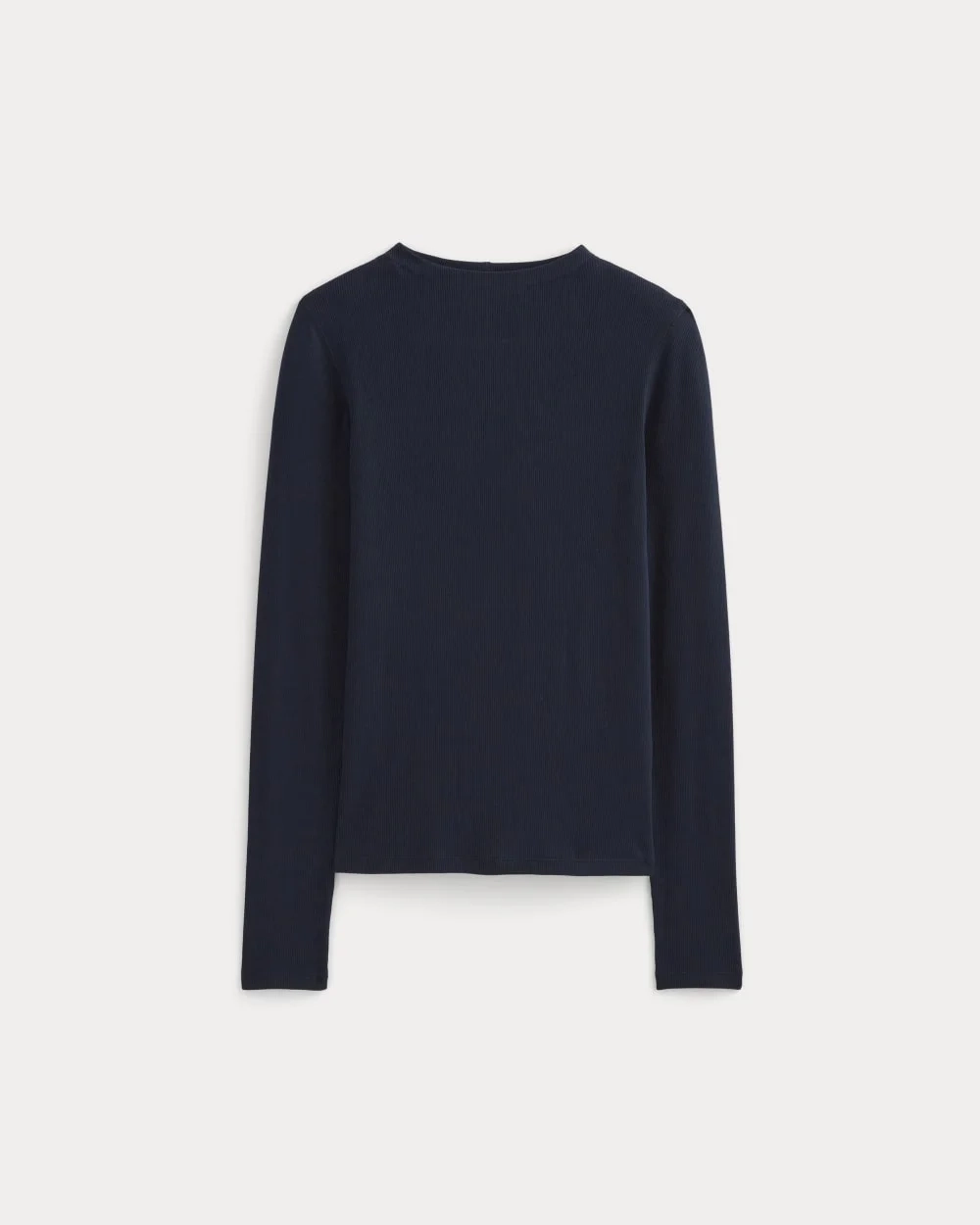 The Luxe Rib Funnel-Neck Tee | Navy (6)