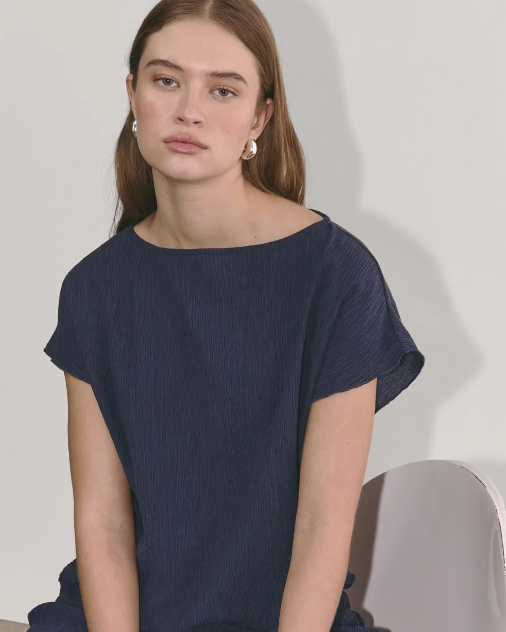 The Crinkle Top | Navy (4)