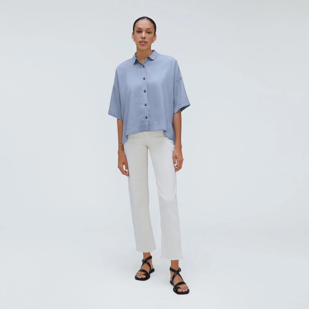 The Drapey Square Shirt | Blue Slate (5)