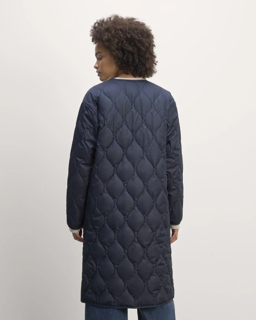The Long Quilted Liner | Navy (6)