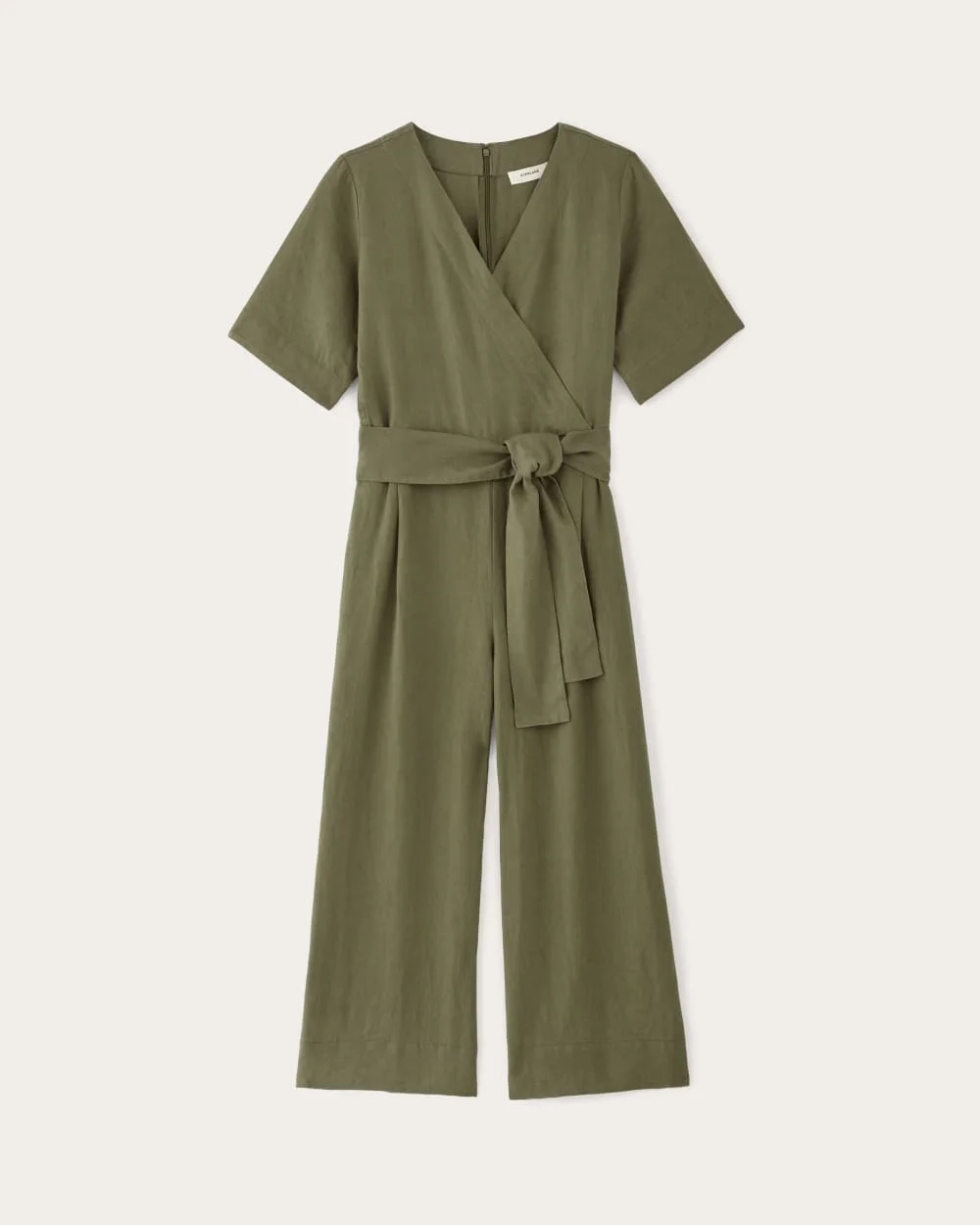 The Wrap Jumpsuit in Linen | Kalamata (2)
