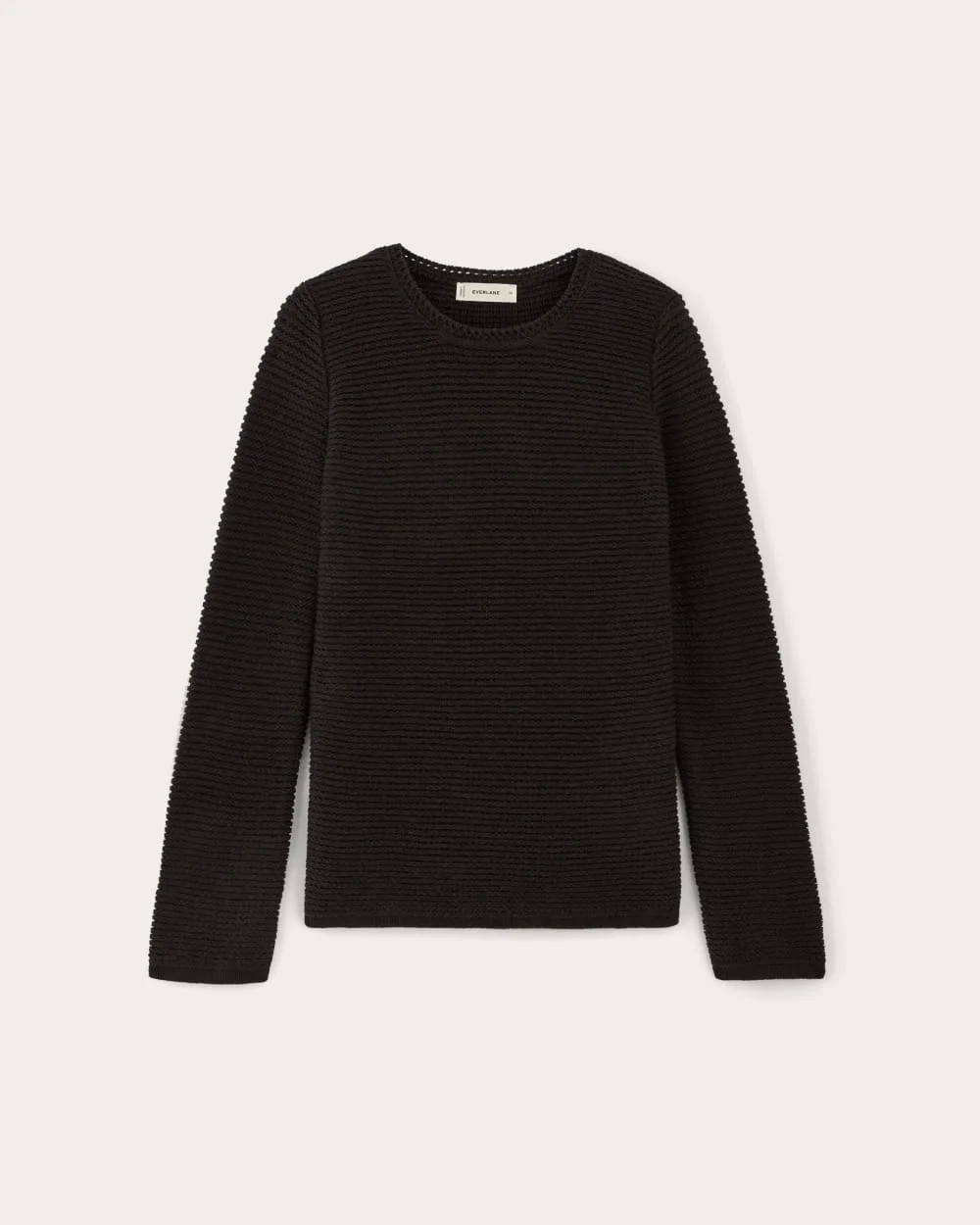 The Organic Cotton Open-Stitch Crew | Black (6)
