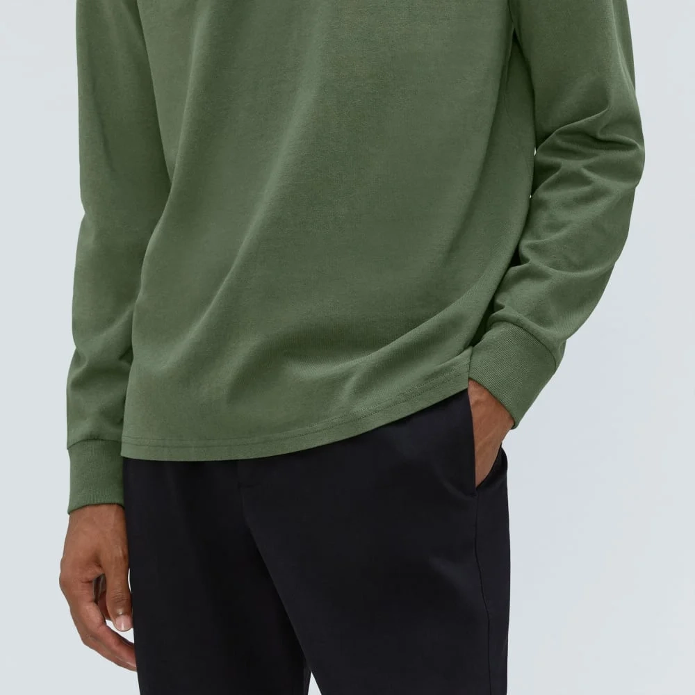 The Premium-Weight Long-Sleeve Crew | Uniform | Forest Green (5)