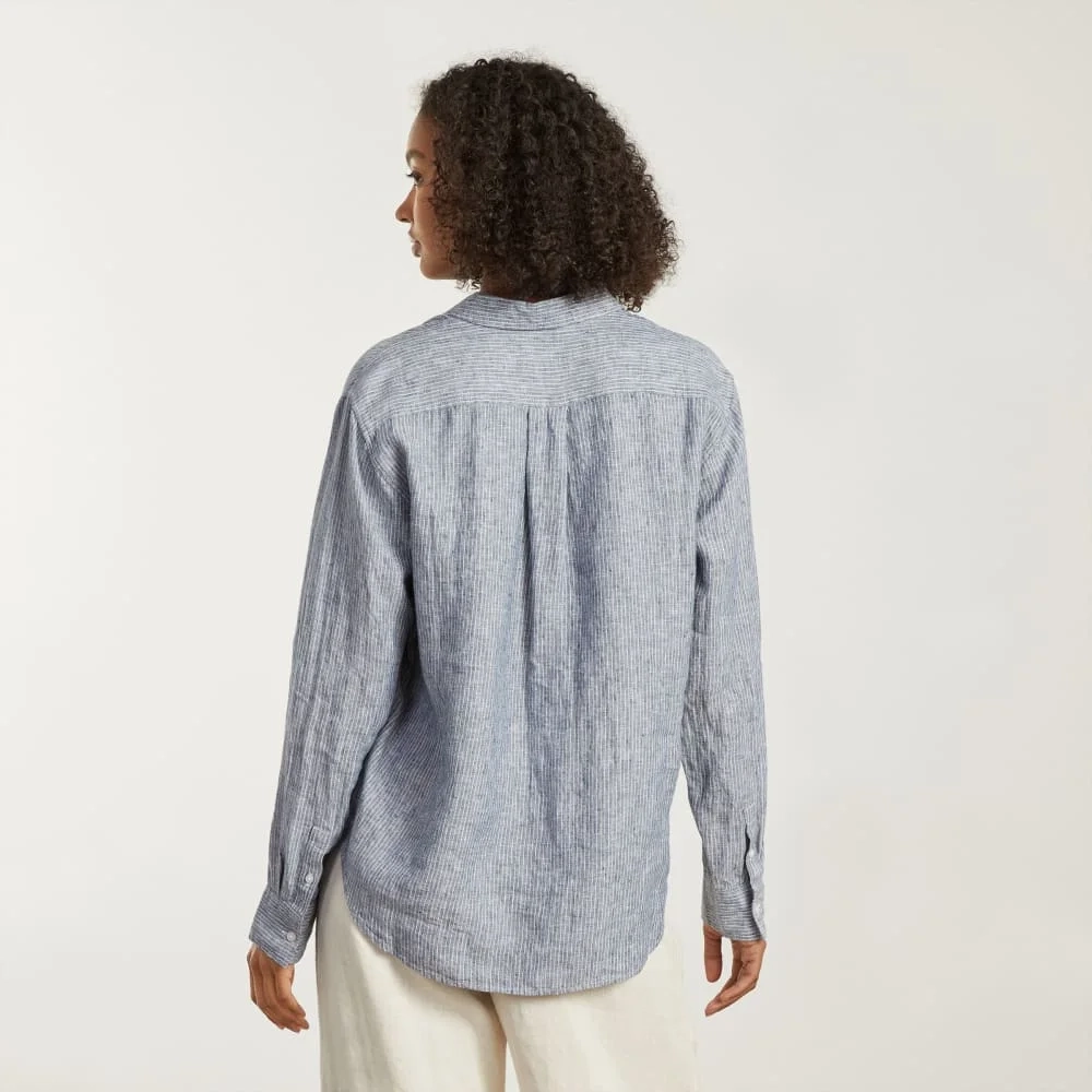 The Must-Have Shirt in Linen | Blue Pinstripe (7)
