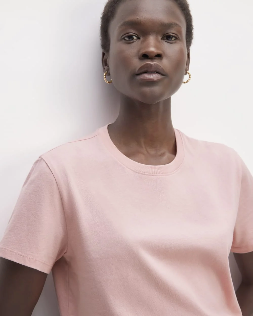 The Box-Cut Tee in Essential Cotton | Rose Pink | No Pocket (4)