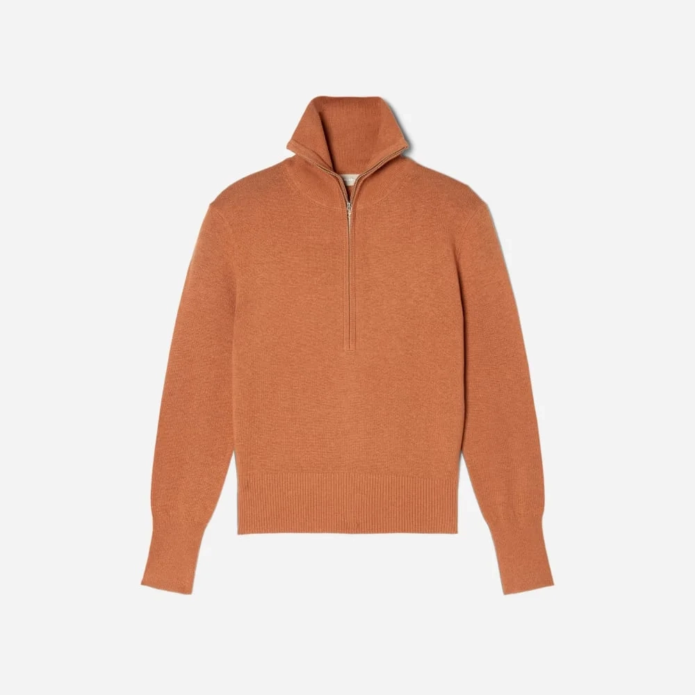 The Luxe Merino Half-Zip Sweater | Tawny Brown (5)