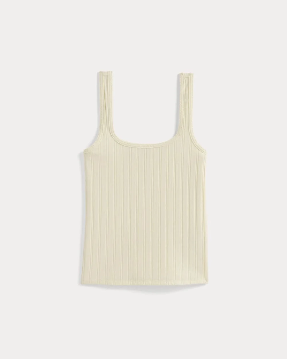 Scoop-Neck Tank in Pointelle | Lemon Icing (6)