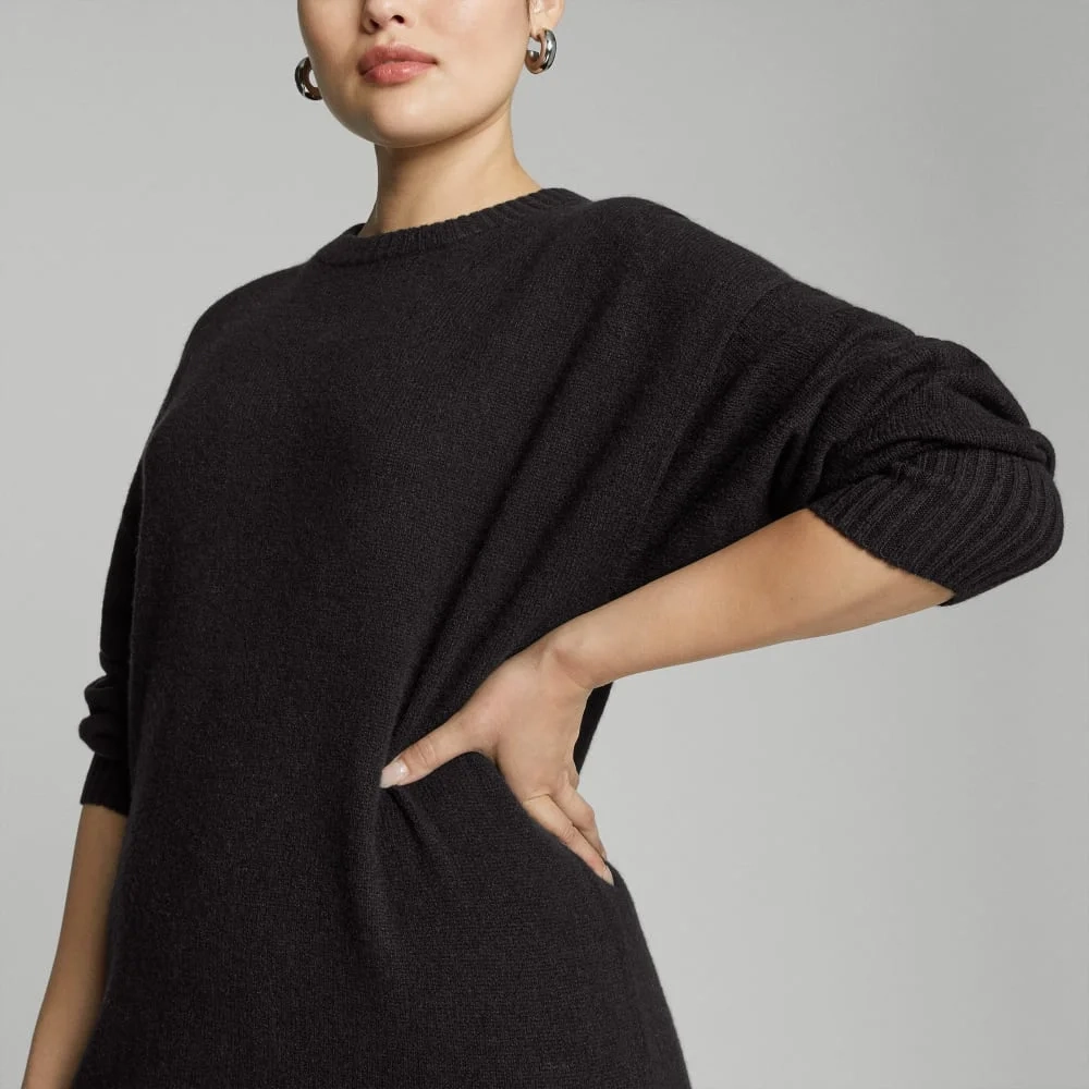 The Cashmere Midi Dress | Black (4)