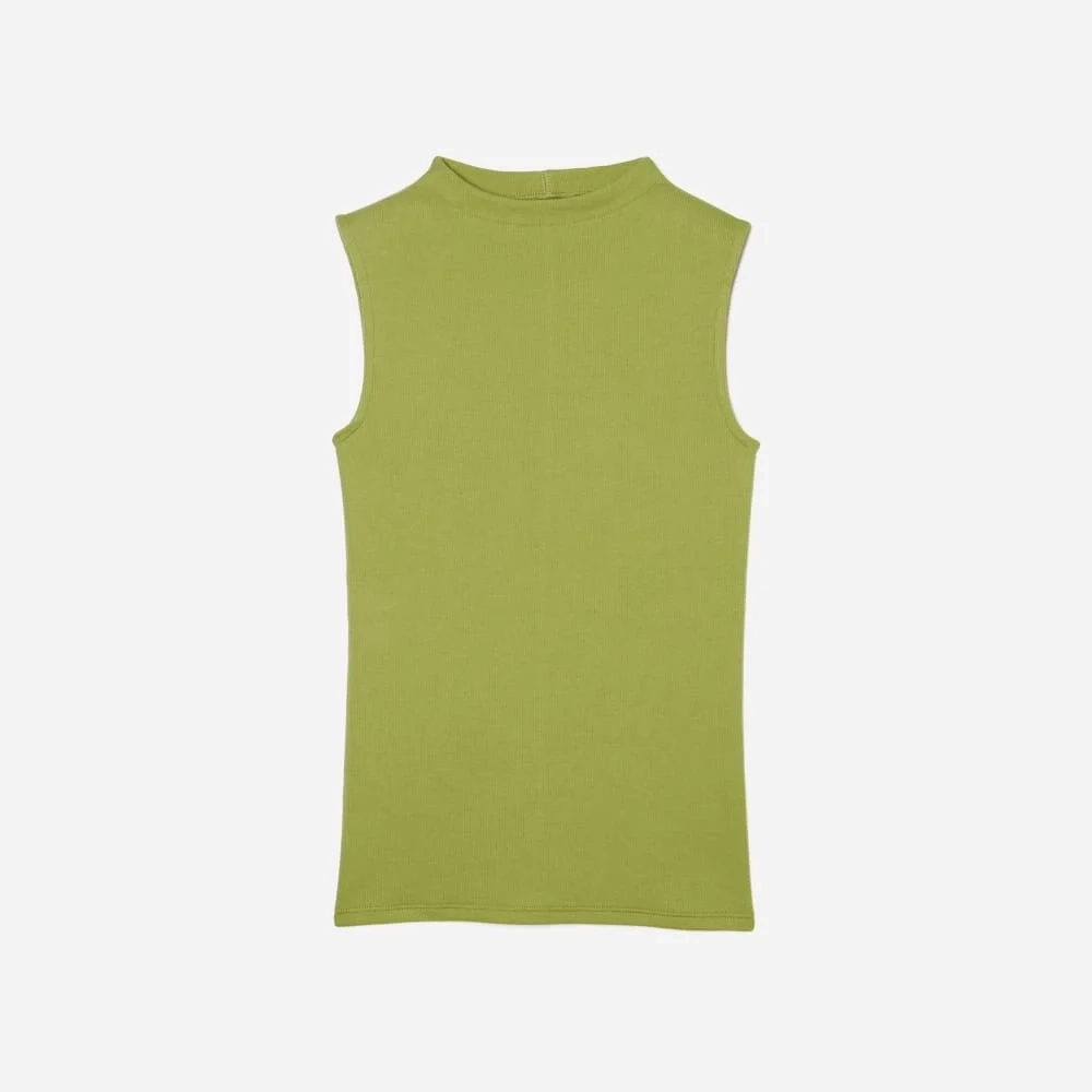 The Pima Micro-Rib Funnel-Neck Tank | Pepper