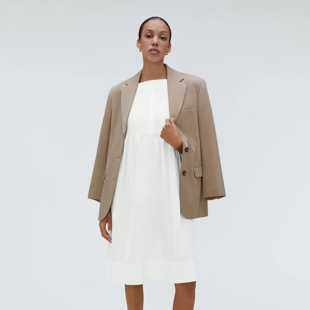 The Seersucker Midi Dress | White (4)