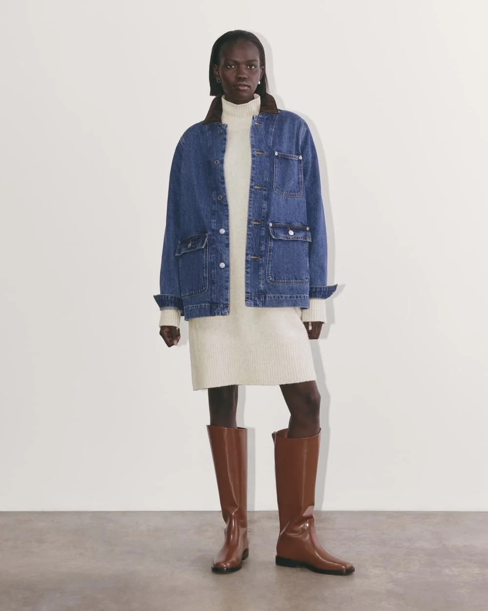 The Sweater Dress in Plush Cotton | Heathered Oat (3)