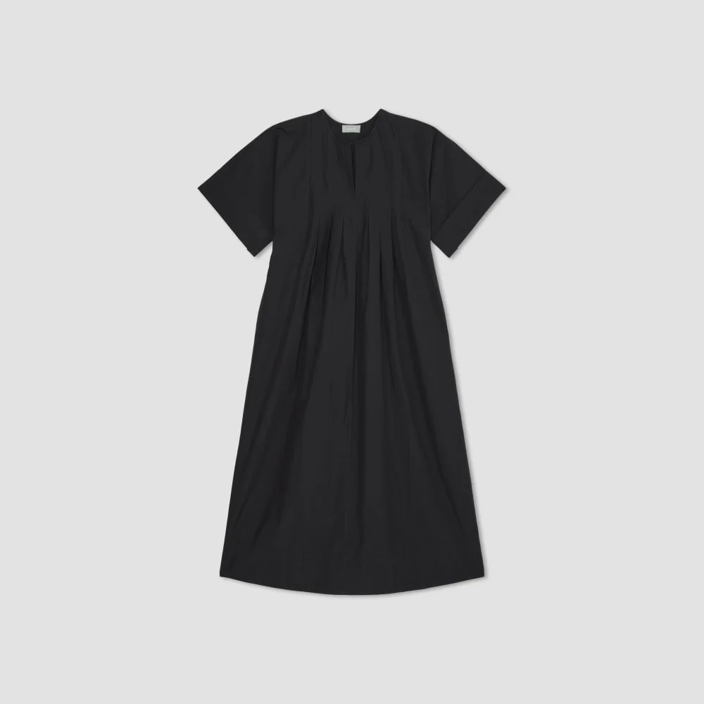 The Poplin Caftan Dress | Black (7)