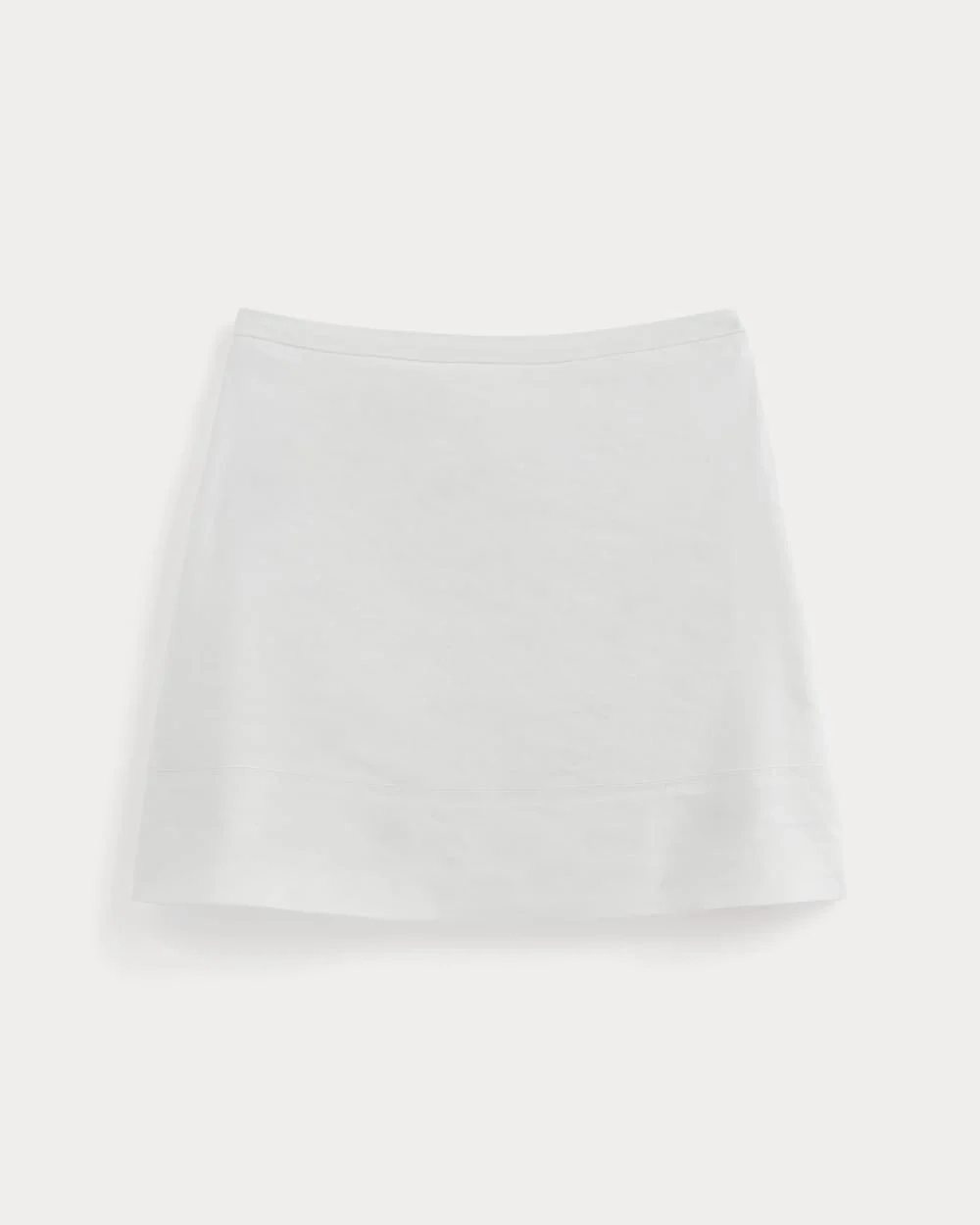 The Mini Skirt in Stretch Linen | White (7)