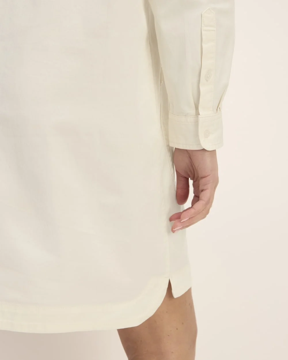 The Long-Sleeve Utility Mini Dress | Bone (6)