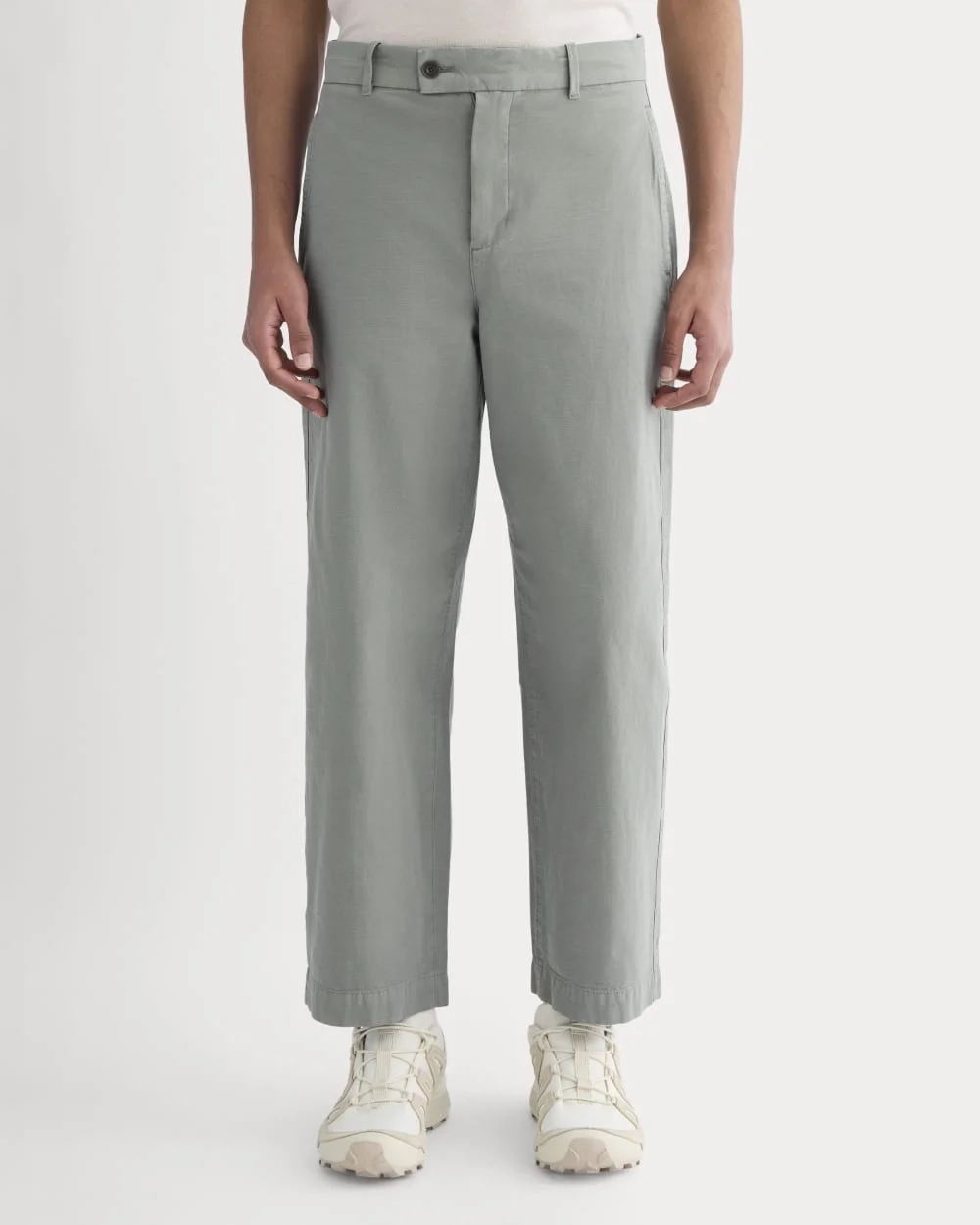 Cropped Slub Trouser | Agave Green (4)