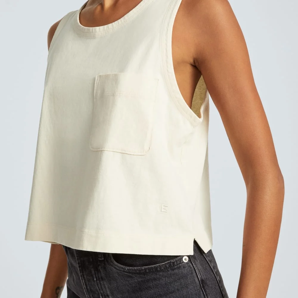 The Premium Weight Cropped Pocket Tank | Canvas (5)