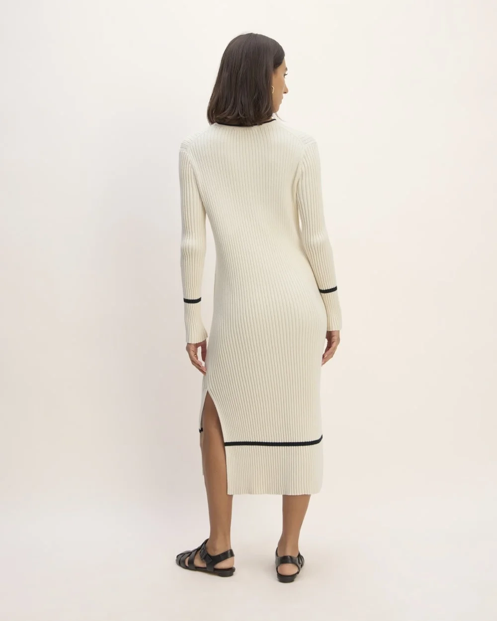 The Cotton Wide Rib Midi Dress | Canvas (3)