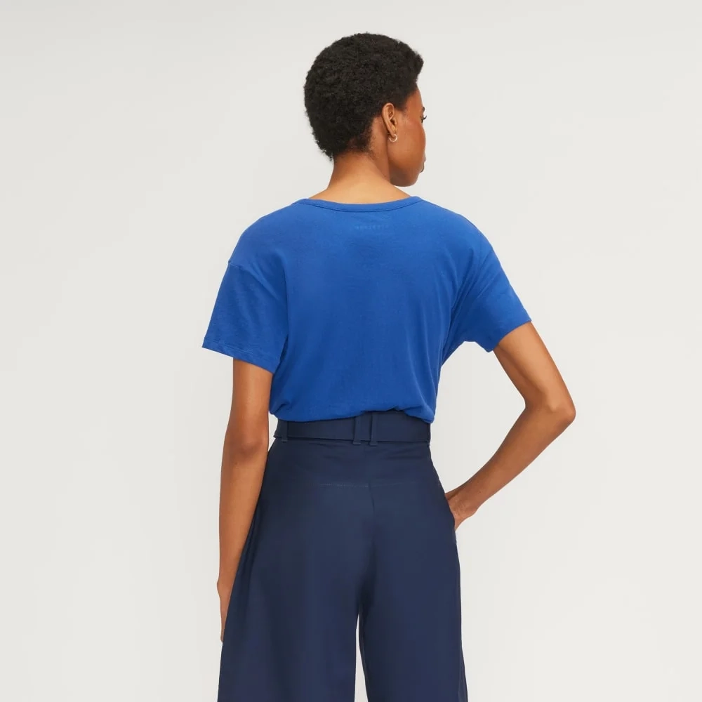 The Air Scoop-Neck Tee | Mazarine Blue (4)