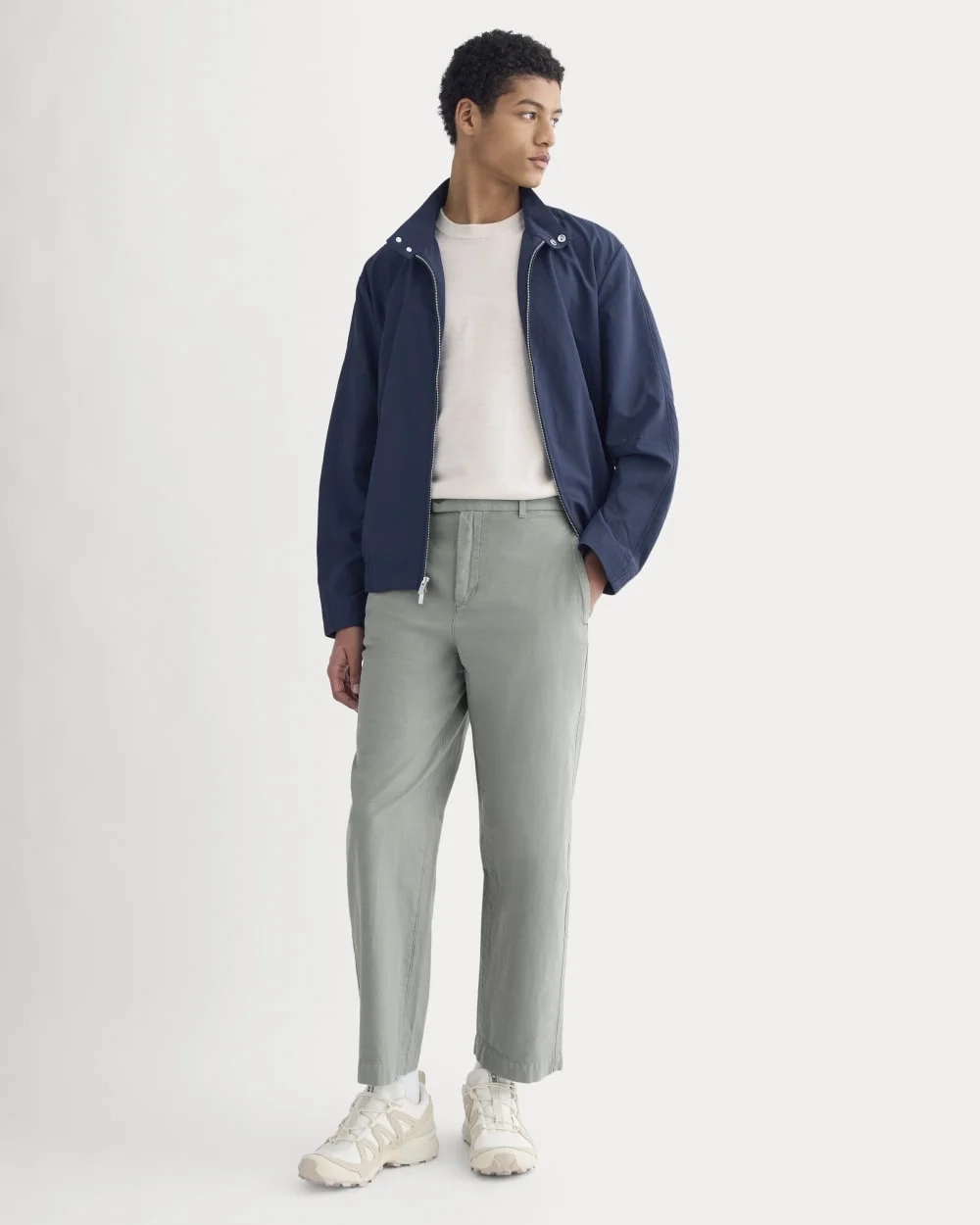 Cropped Slub Trouser | Agave Green (5)