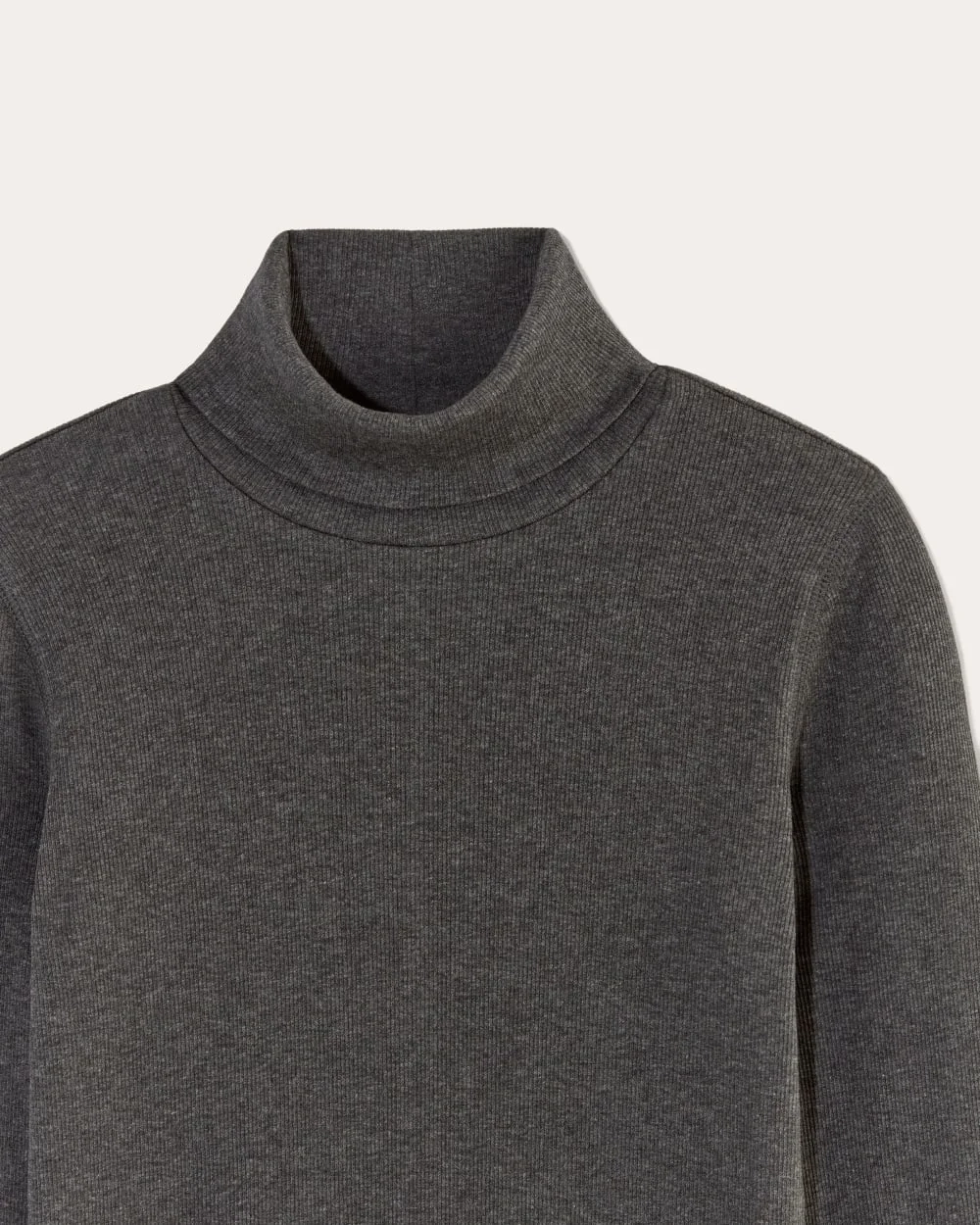 The Luxe Rib Turtleneck | Heathered Soot (6)