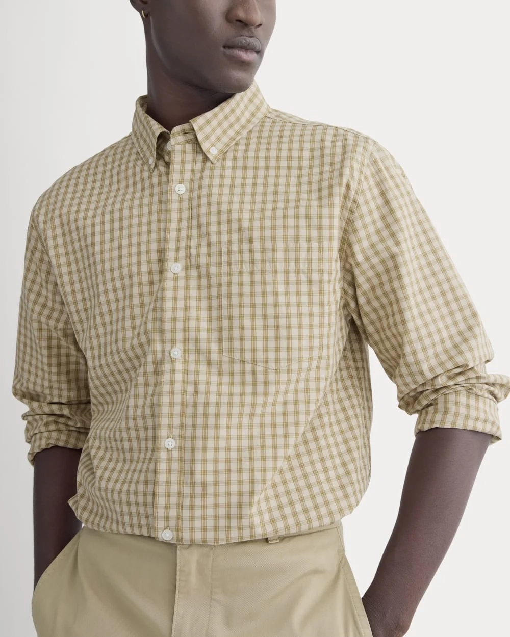 Washed Poplin Shirt | Aged Brass Plaid (4)
