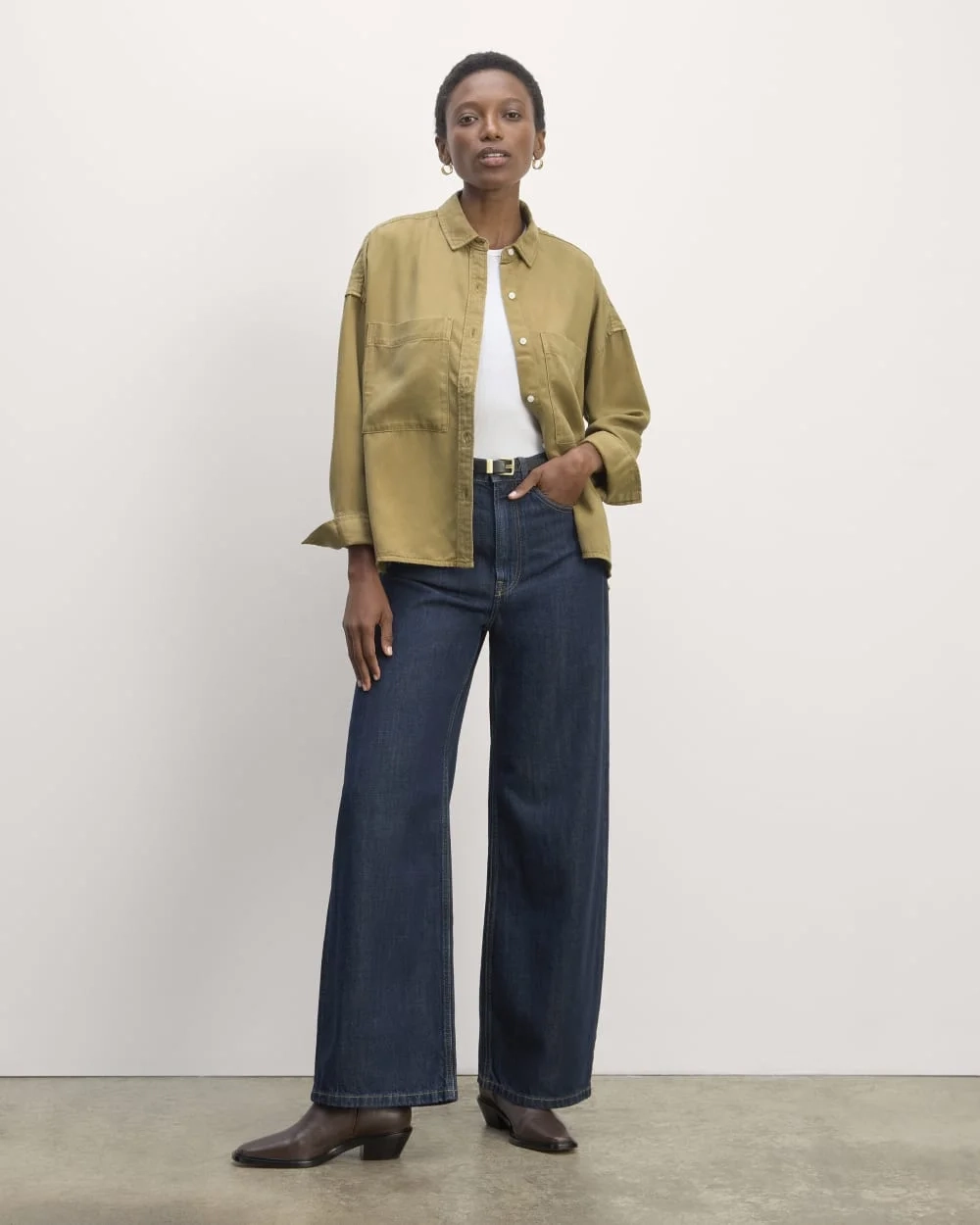 The Boxy Overshirt in Buttersoft | Fennel Seed (5)
