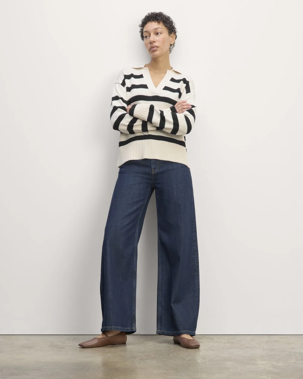 The Boxy Polo in Everyday Cotton | Canvas / Navy (6)