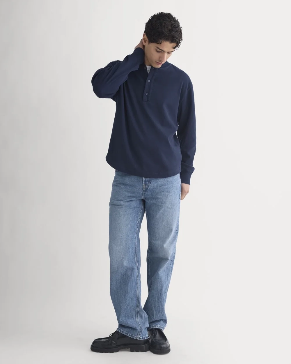 Vintage Rib Henley | Navy (7)
