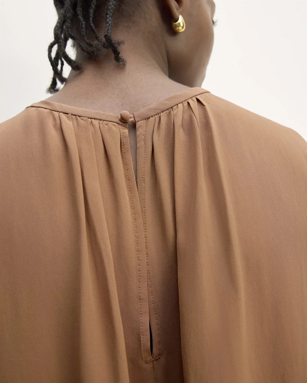 The Gathered Neck Top | Carob Brown (4)