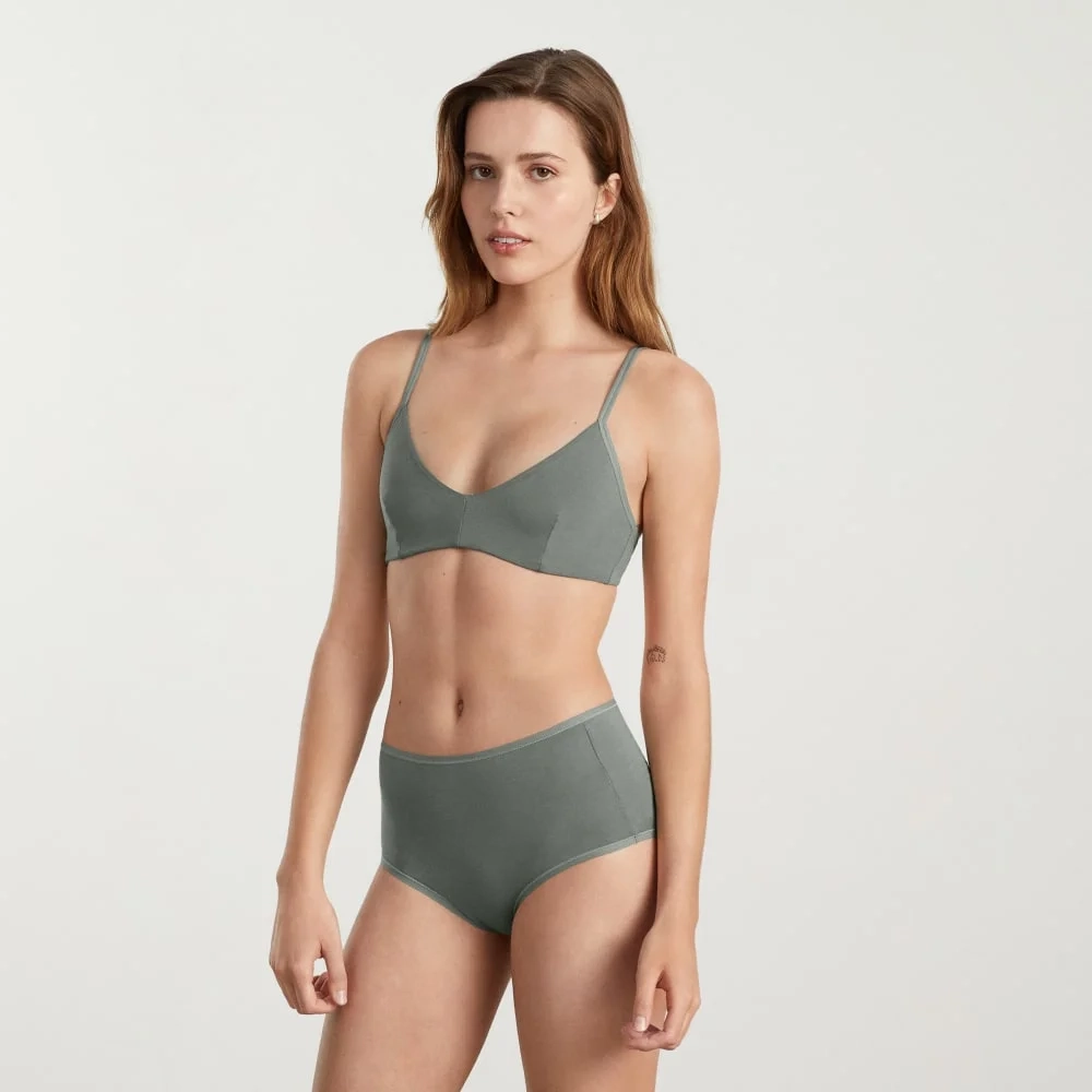 The Cotton Bralette | Dark Sage (4)
