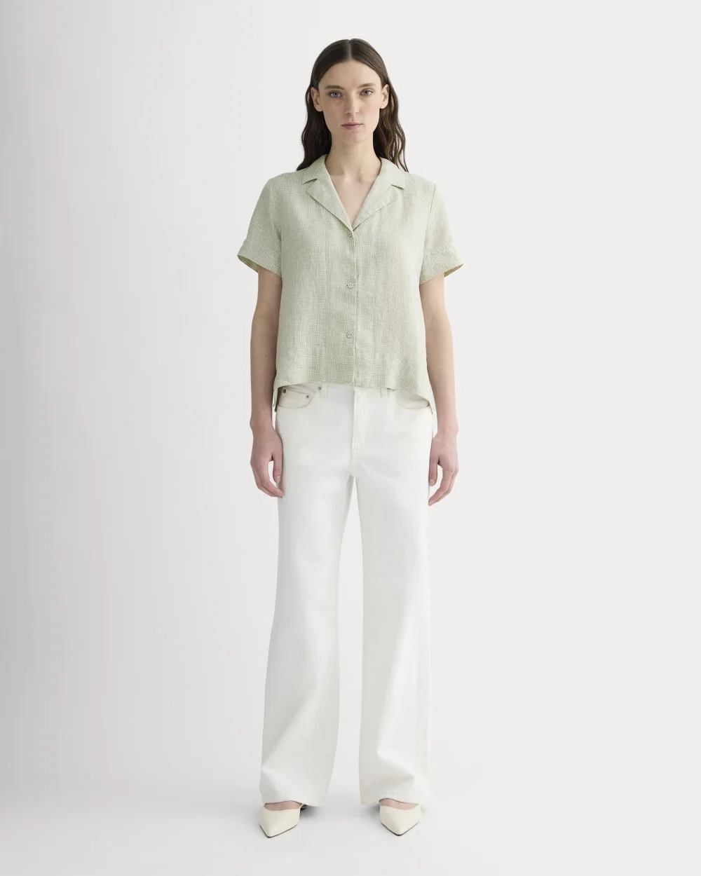 The Notch Shirt in Linen | Elm Gingham (6)