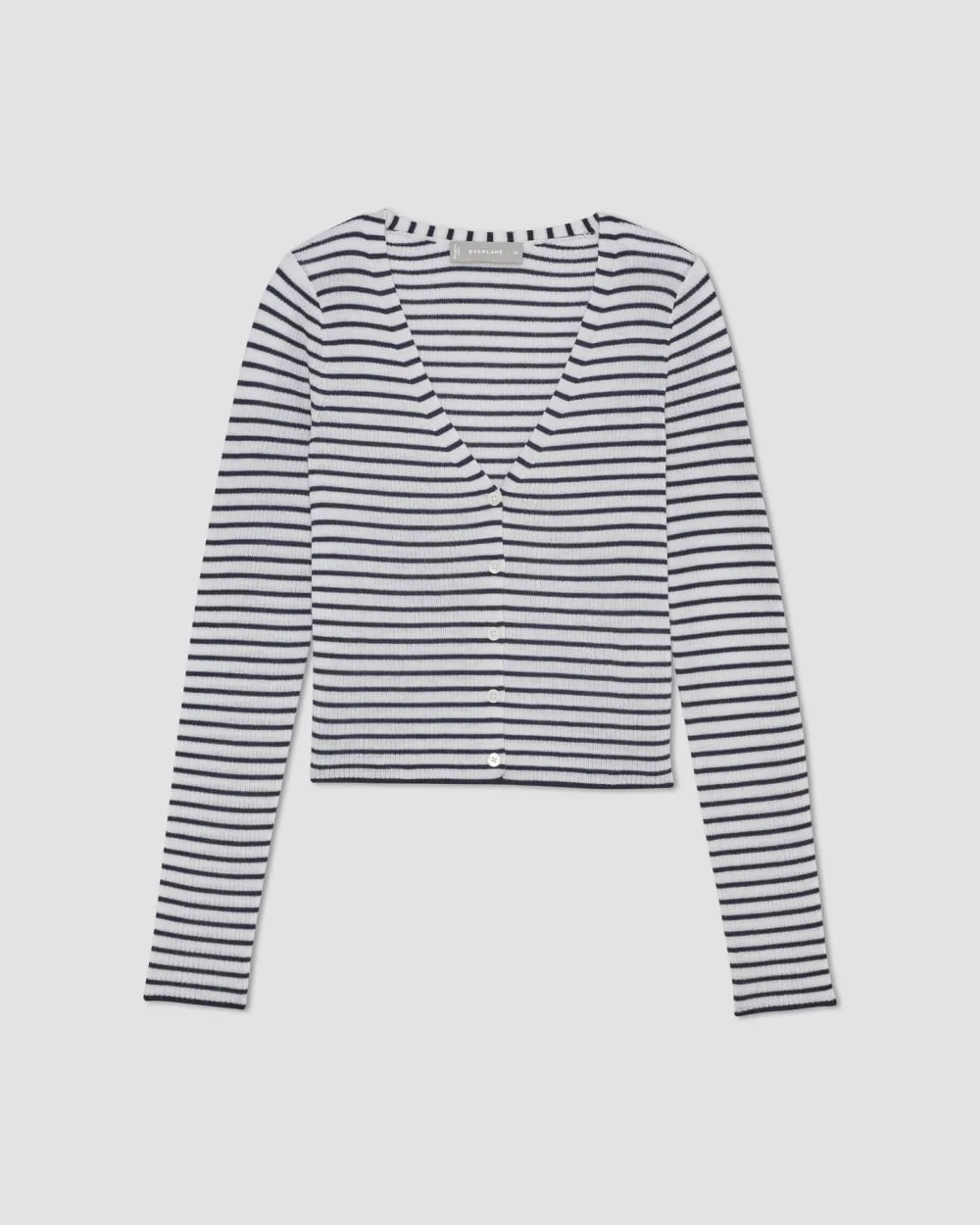 The Cardigan in Ultrasoft Merino | Bone/Navy (8)