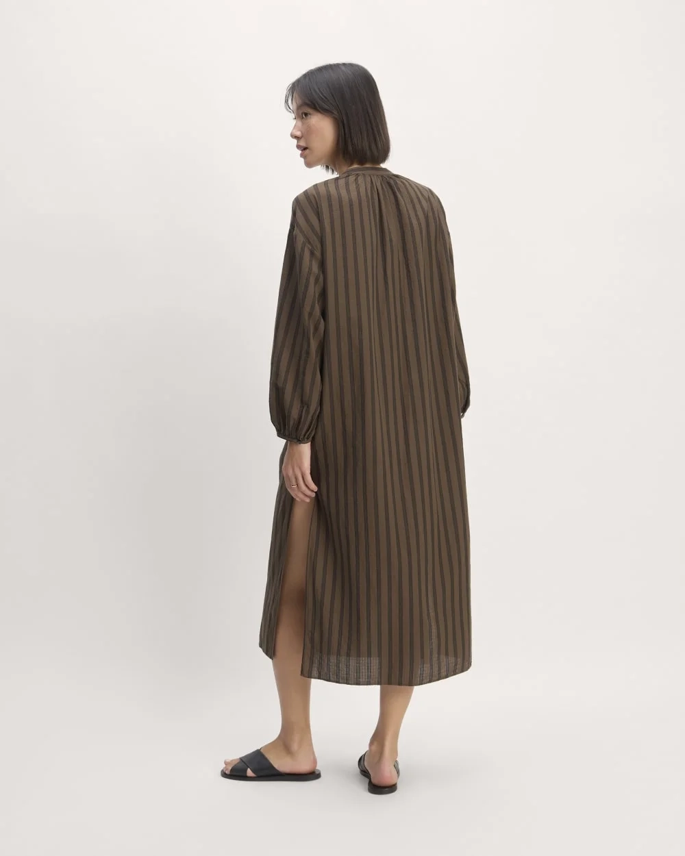 The Gauze Caftan Dress | Cocoa / Black (4)