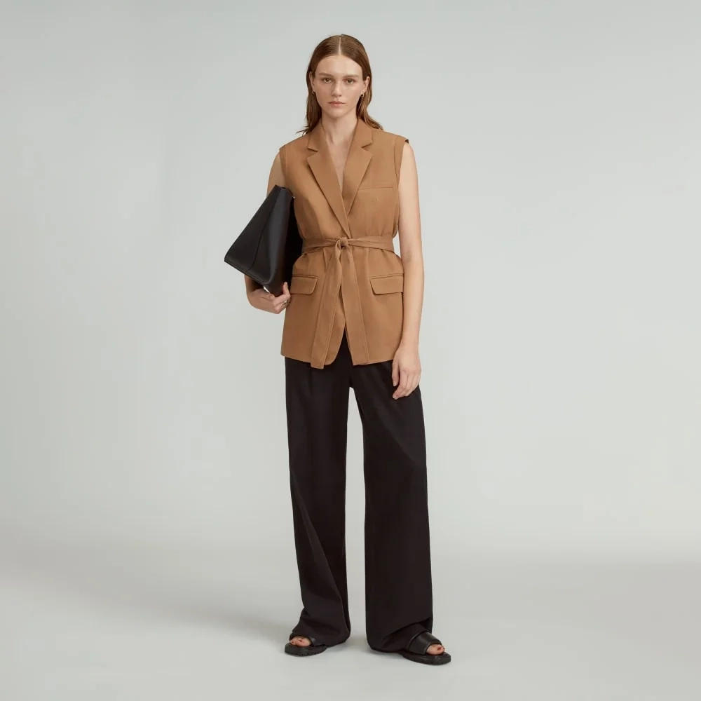The Sleeveless Blazer in Buttersmooth | Toasted Coconut (7)
