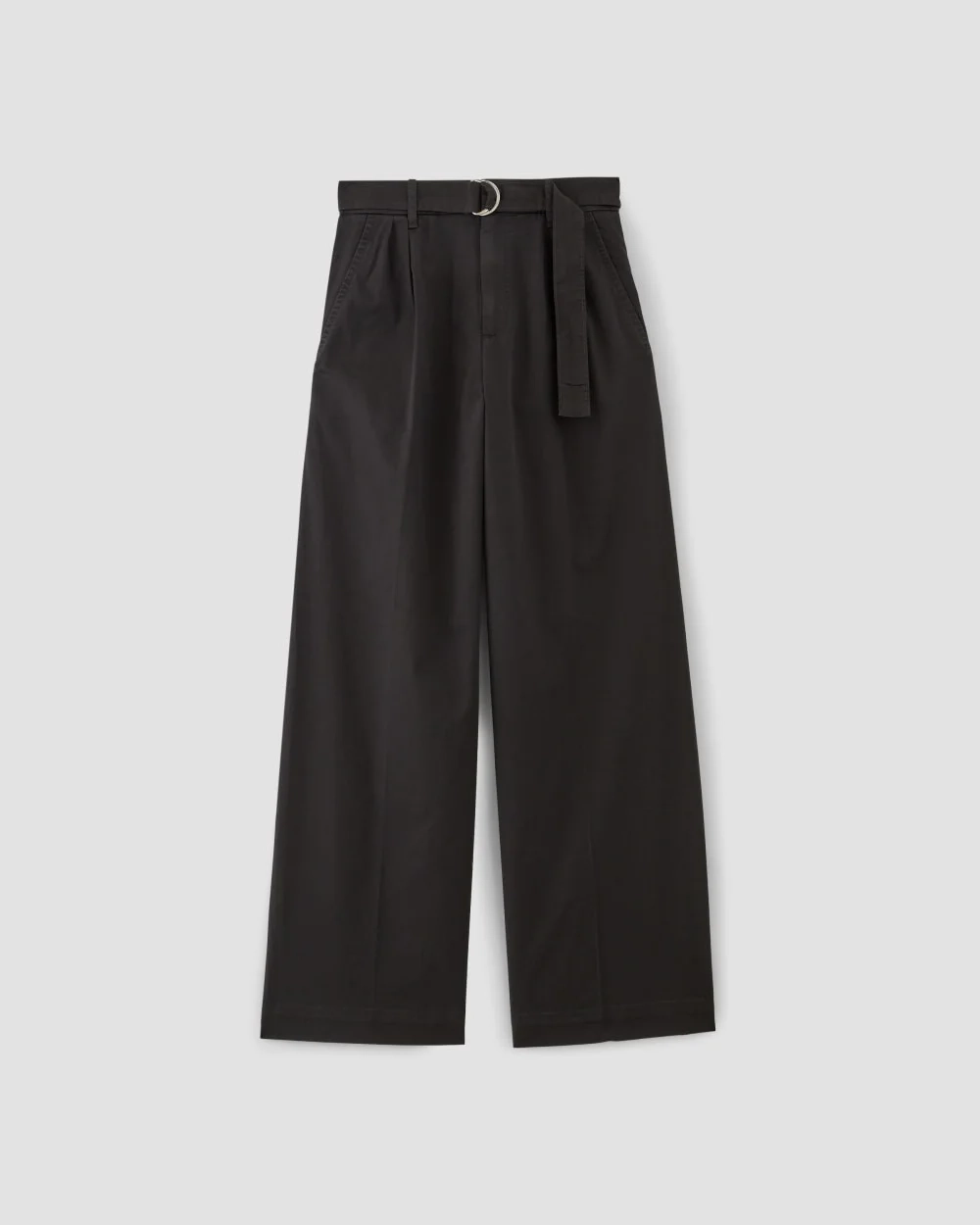 The Pleated Wide-Leg Chino | Black (4)
