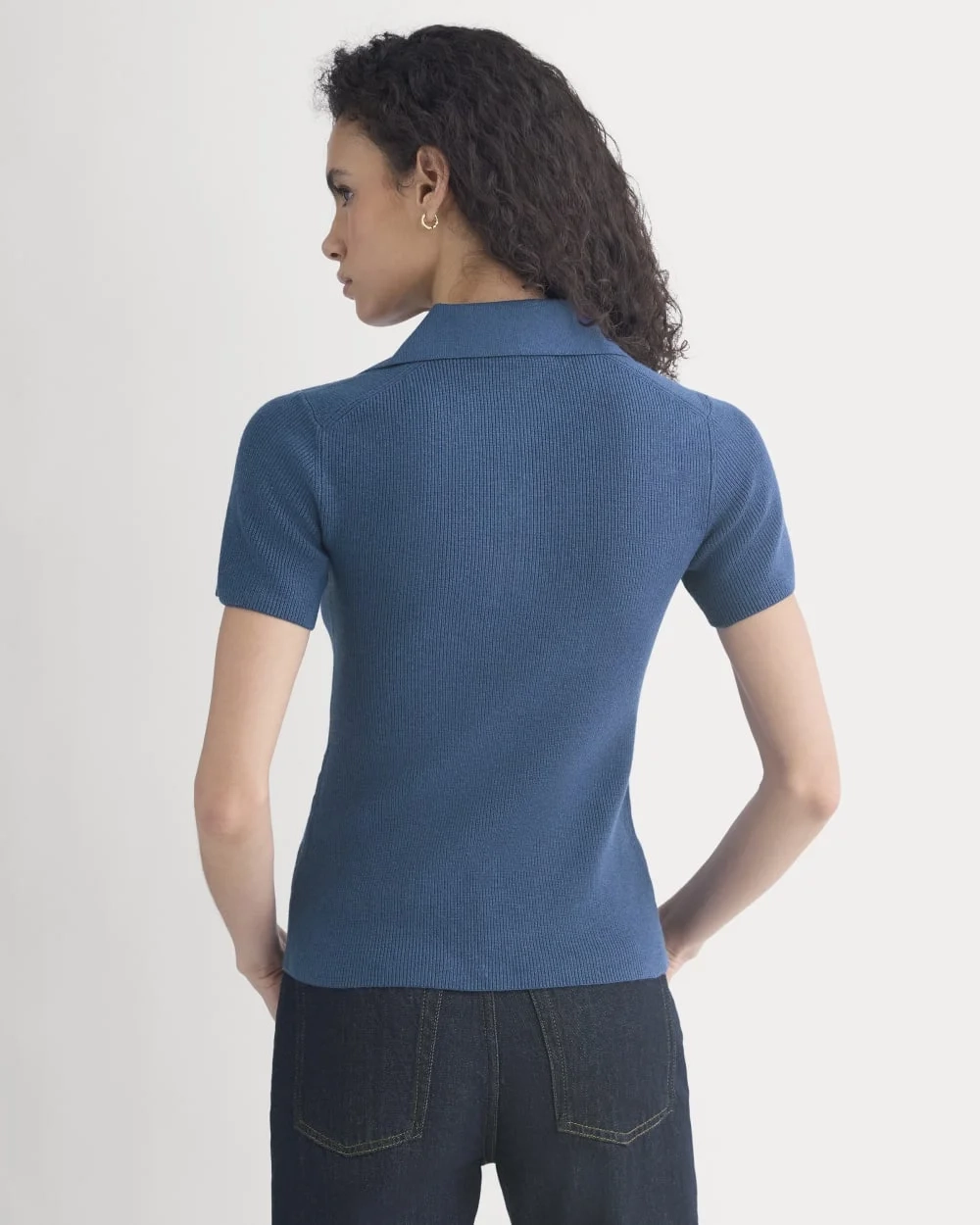 Knit Quarter-Zip Polo | Estate Blue (7)
