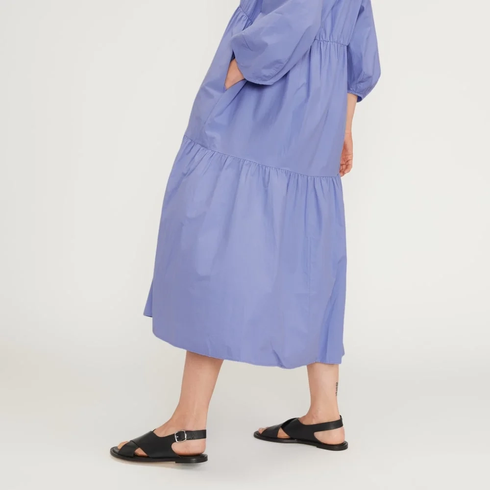 The Poplin Tiered Dress | Cornflower Blue (3)