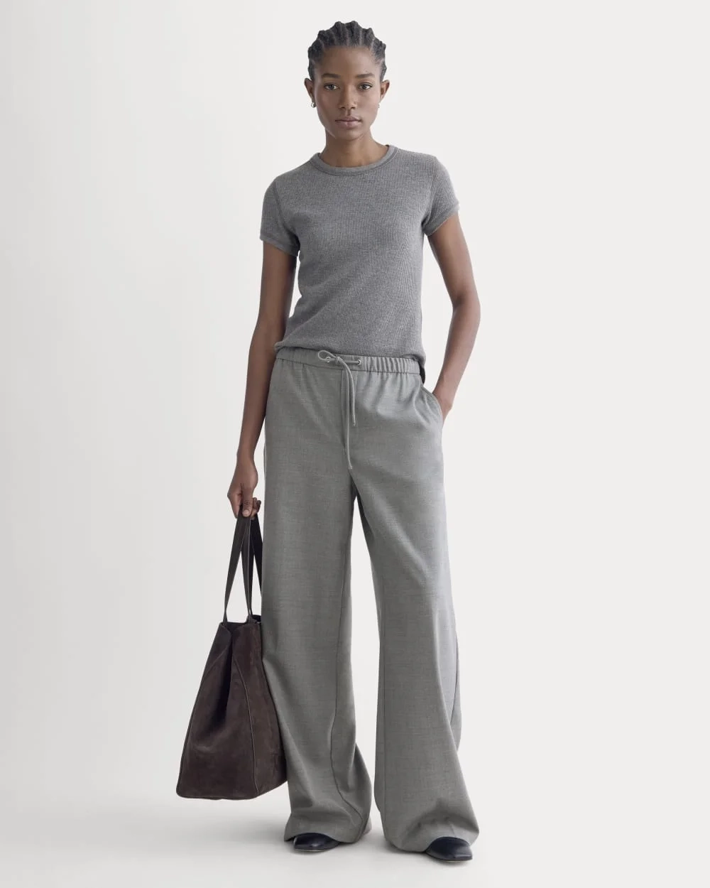 Shrunken Tee in Cozy Waffle | Heathered Charcoal (6)