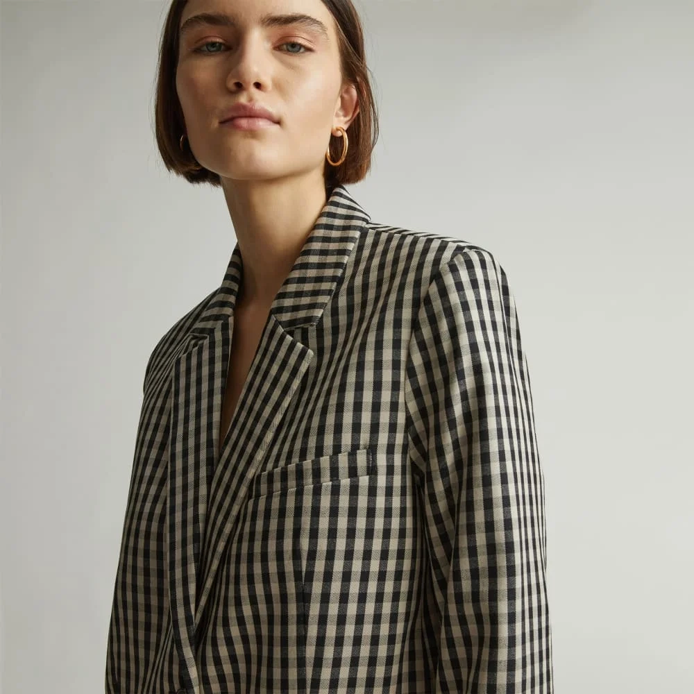The Oversized Blazer in Buttersmooth | Khaki / Black (5)
