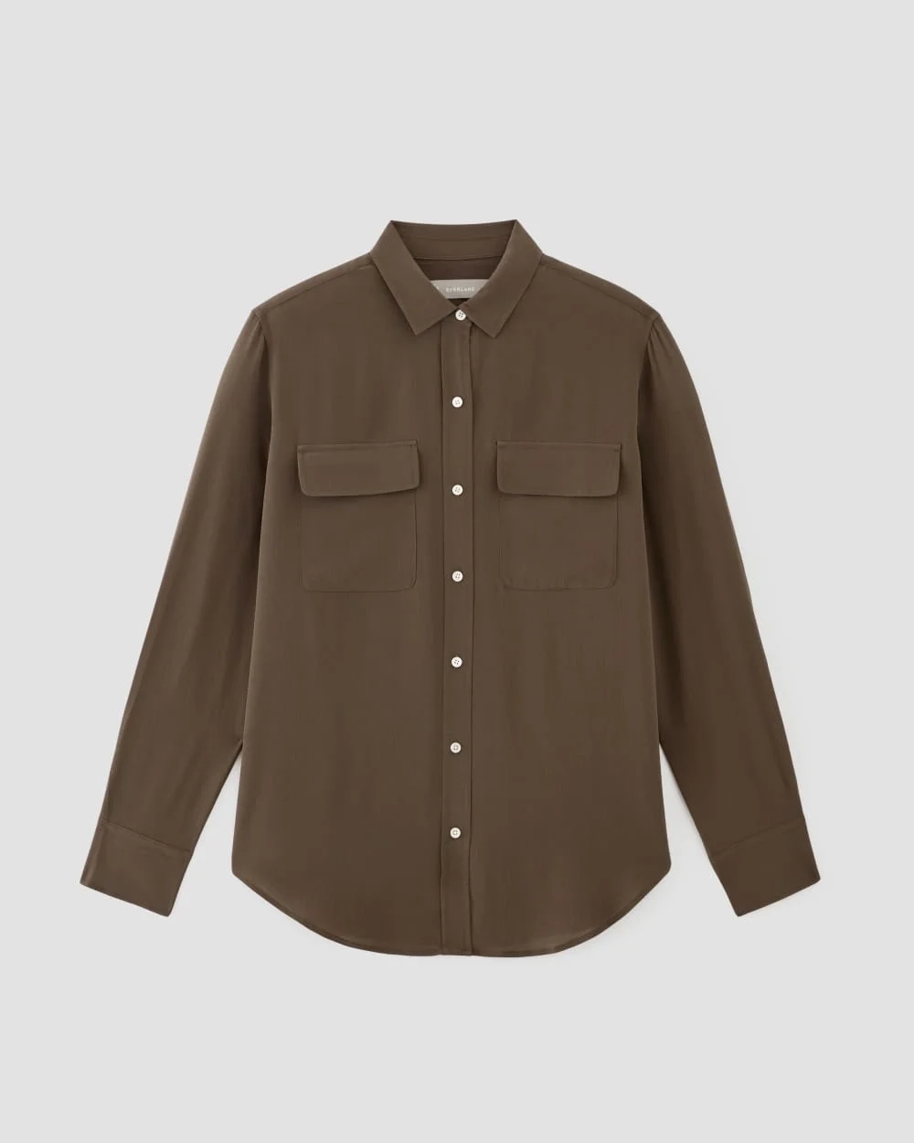 The Utility Shirt in Washable Silk | Cocoa (6)