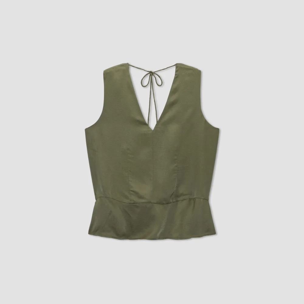 The Satin V-Neck Top | Kalamata (3)